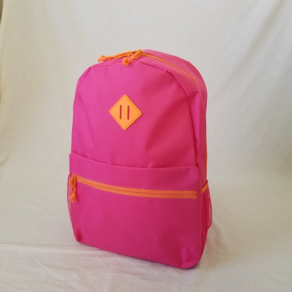 New! Lightweight Pink & Orange Basic Backpack W/B… - image 1